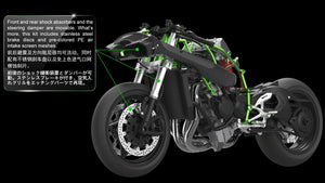 Meng Model MT-001S Kawasaki Ninja H2R (Édition pré-colorée) (1/9) – immagine 5