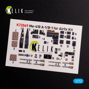 Décalcomanies 3D intérieures KELIK K72069 pour maquette Airfix au 1/72 du Messerschmitt Me410A-1 – imagen 2
