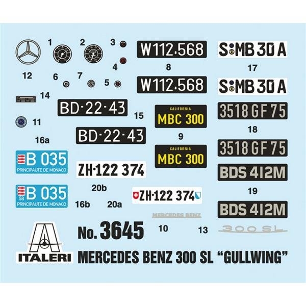 Italeri 3645 MERCEDES BENZ 300 SL GULLWING 1/24  – Bild 3