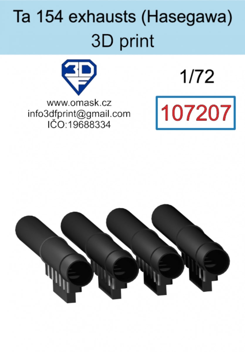Échappements Omask 107207 Ta 154 (Hasegawa) Impression 3D 1/72