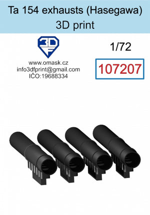 Échappements Omask 107207 Ta 154 (Hasegawa) Impression 3D 1/72