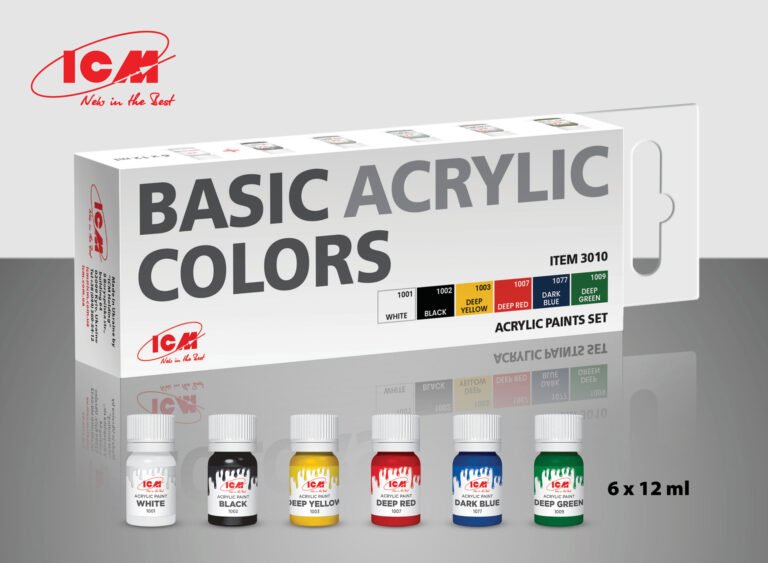 Coffret de peinture acrylique de base ICM 3010 (6 x 12 ml)