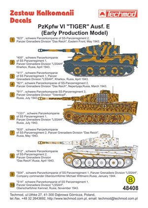 Techmod 48408 - Pz.Kpfw.VI Tiger Ausf.E (Modèle de production précoce) (1/48) – image 2