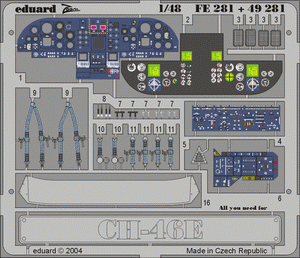 Intérieur du CH-46E Eduard FE281 ACADEMY, MRC 1/48
