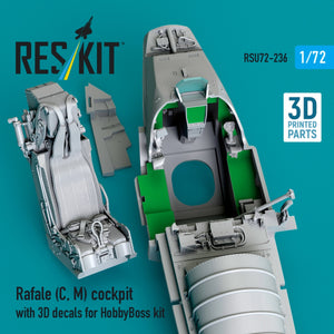 RESKIT RSU72-236 Cockpit Rafale (C, M) avec décalcomanies 3D pour maquette HobbyBoss (impression 3D) au 1/72 – immagine 3
