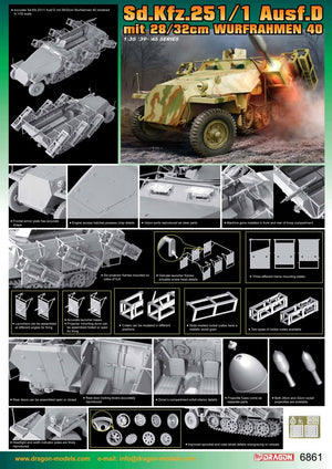 Dragon 6861 Sd.Kfz.251/1 Ausf.D mit 28/32cm Wurfrahmen 40 1/35 – zdjęcie 2