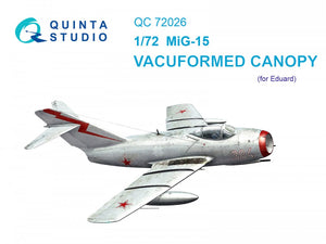 Verrière transparente thermoformée Quinta Studio QC72026 pour MiG-15 (pour maquette Eduard) au 1/72