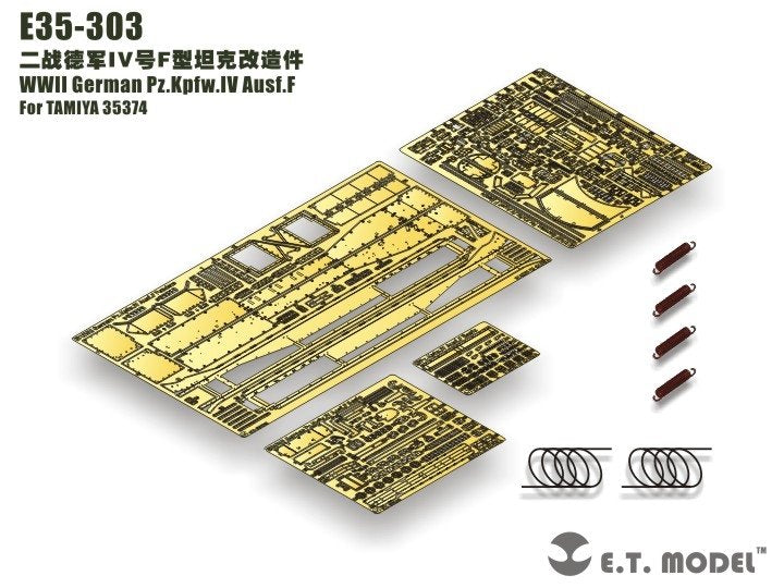 ET modèle E35-303 seconde guerre mondiale allemand Pz.Kpfw.IV Ausf.F pour TAMIYA 35374 1/35