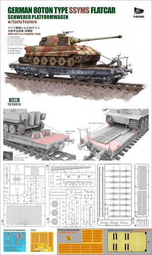 Wagon plat allemand de type SSYMS de 80 tonnes (Schwerer Platformwagen) T-Model TK3501A, échelle 1/35 – image 2