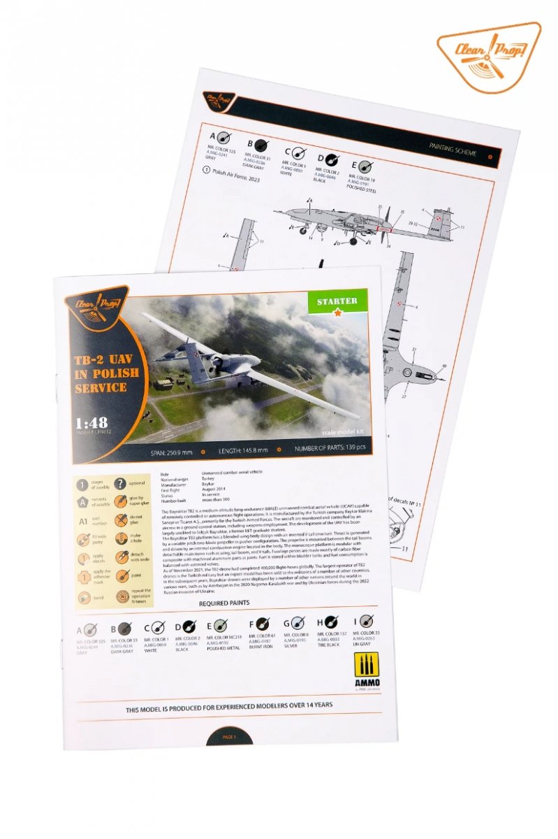 Clear Prop! CP4812 TB.2 UAV en service polonais - Kit de démarrage 1/48 – image 10