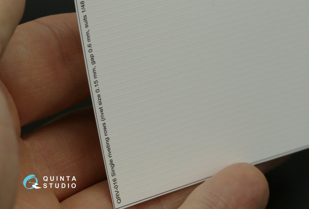 Rangées de rivets simples Quinta Studio QRV-016 (taille des rivets : 0,15 mm, écartement : 0,6 mm, convient à l’échelle 1/48), couleur blanche, longueur totale : 6,2 m / 20 pi – Bild 6