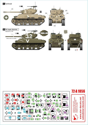 Star Decals 72-A1056 Véhicules blindés israéliens n° 1. M1 Super Sherman et M1 Super Sherman 1/72 – immagine 2