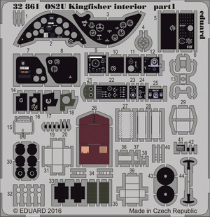 Intérieur du Kingfisher Eduard 32861 OS2U KITTY HAWK 1/32