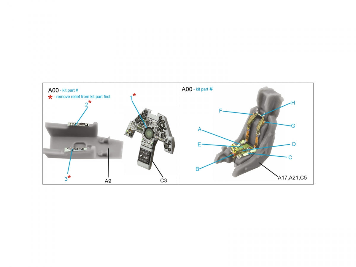 Intérieur coloré imprimé en 3D sur papier décalcomanie Quinta Studio QD72125 Harrier Gr.3 tardif (Airfix) 1/72 – immagine 11