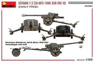 MiniArt 35394 Canon antichar allemand PAK 40 de 7,5 cm. Première version, échelle 1/35 – imagen 12
