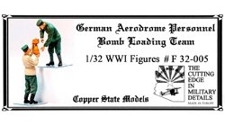 Maquette Copper State Models F32-005 Personnel d'aérodrome allemand chargeant des bombes 1/32