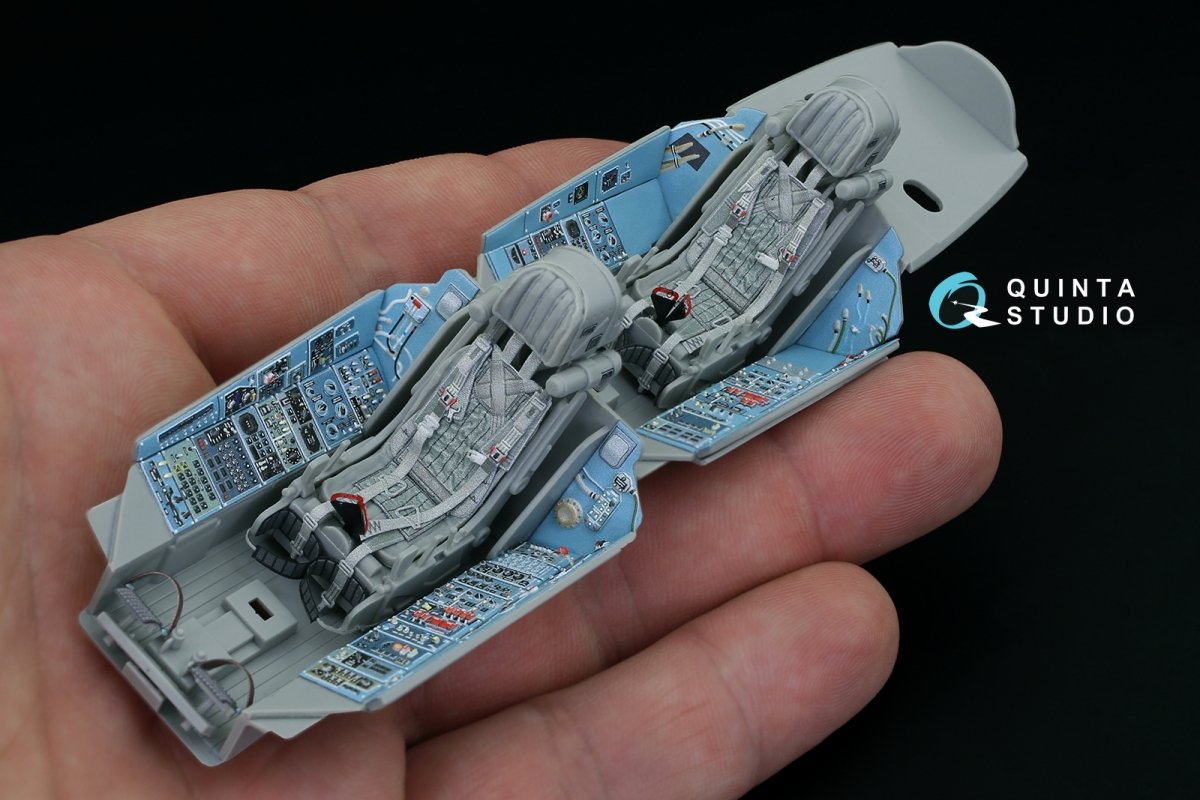 Intérieur imprimé en 3D et coloré sur papier décalcomanie Quinta Studio QD32072 Su-27UB (pour maquette Trumpeter) 1/32 – image 7