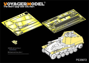 Maquette Voyager PE35672 Obusier automoteur allemand Wespe de la Seconde Guerre mondiale, ailes et blindage (pour TAMIYA 35200), échelle 1/35