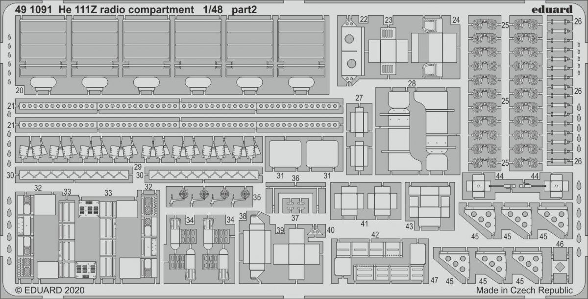 Compartiment radio Eduard 491091 He 111Z 1/48 ICM – image 2