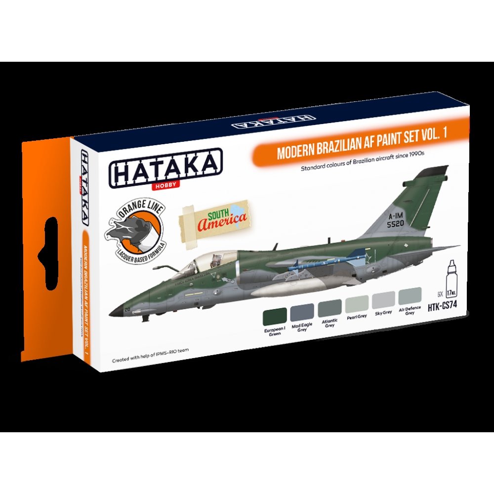 Coffret de peinture Hataka HTK-CS74 Modern Brazilian AF vol. 1 (6x17ml)