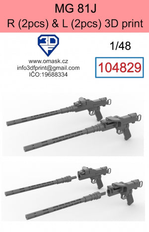 Omask 104829 MG-81J L (2 pièces) et R (2 pièces) Impression 3D 1/48