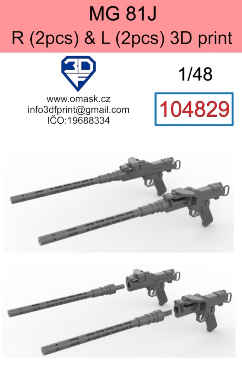 Omask 104829 MG-81J L (2 pièces) et R (2 pièces) Impression 3D 1/48