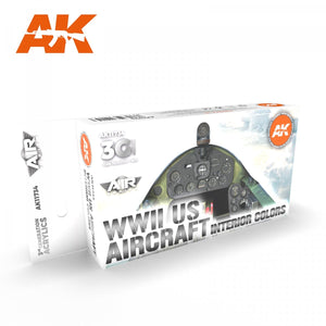 AK Interactive AK11734 Couleurs intérieures d&amp;#39;avions américains de la Seconde Guerre mondiale 6x17 ml