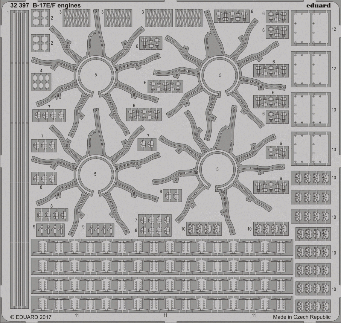 Moteurs Eduard 32397 B-17E/F HK MODELS 1/32
