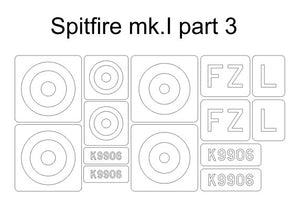 Omask 34015 Spitfire Mk.I partie 3 (pour Eduard 11143 kamo C) 1/48