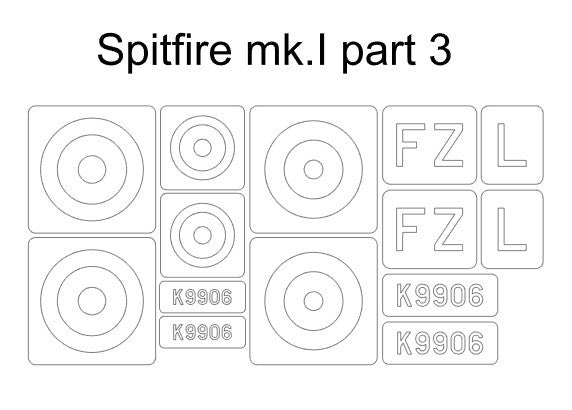 Omask 34015 Spitfire Mk.I partie 3 (pour Eduard 11143 kamo C) 1/48