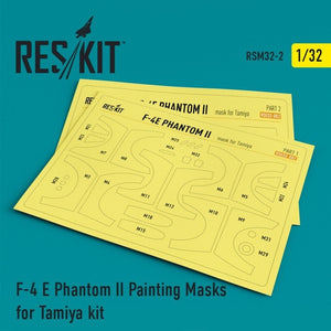 Masques de peinture RESKIT RSM32-0002 F-4 E Phantom II pour maquette Tamiya 1/32