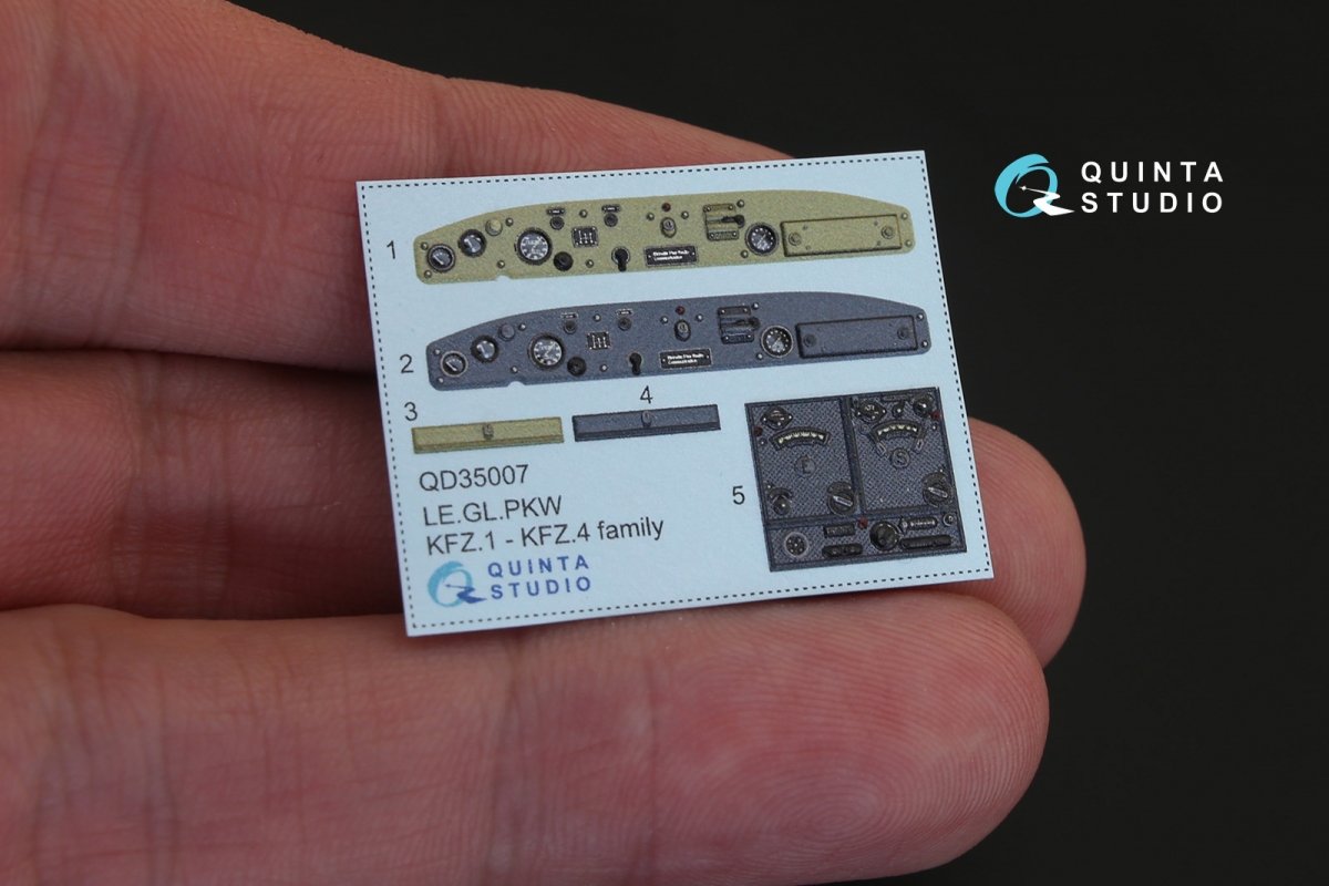 Intérieur imprimé en 3D et coloré sur papier décalcomanie Quinta Studio QD35007 KFZ 1-4 (pour kits ICM) 1/35 – image 2