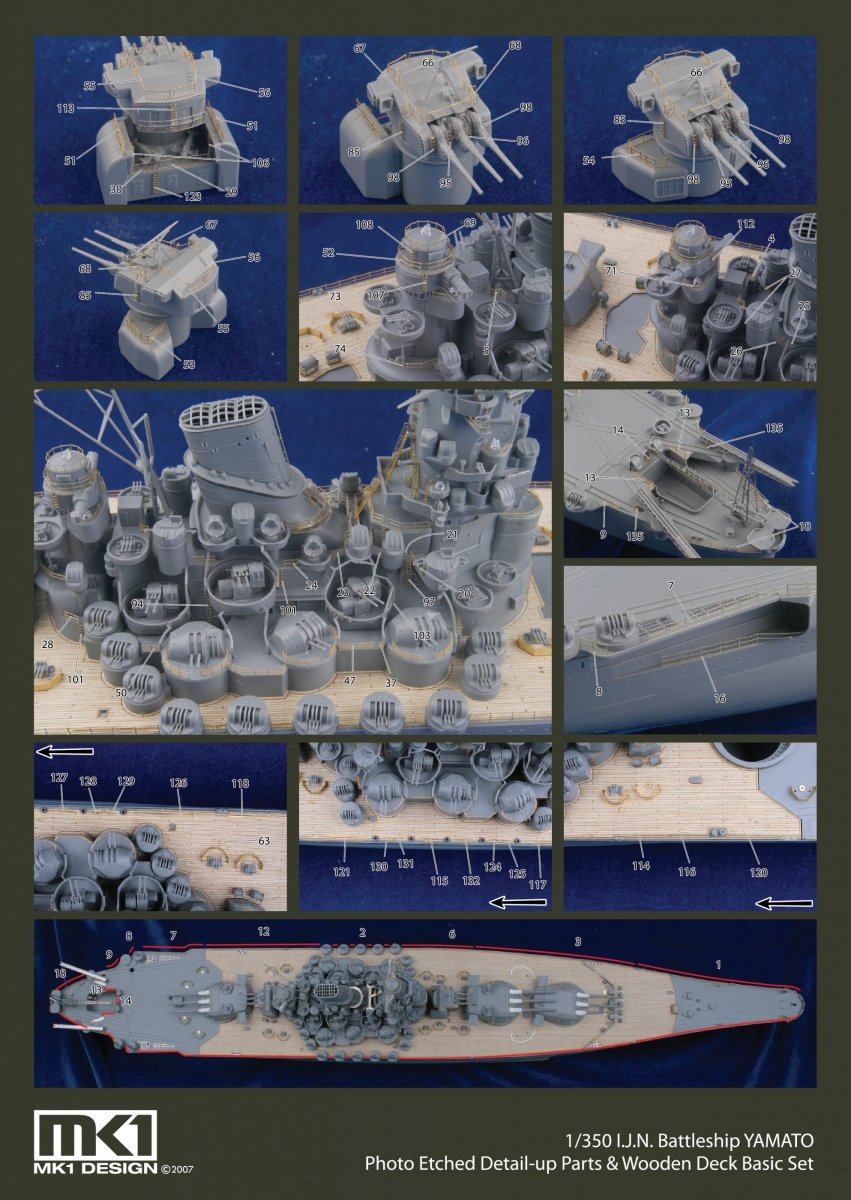 MK1 Design MD-35023 Nouveau pont en bois Yamato 1/350 – image 5