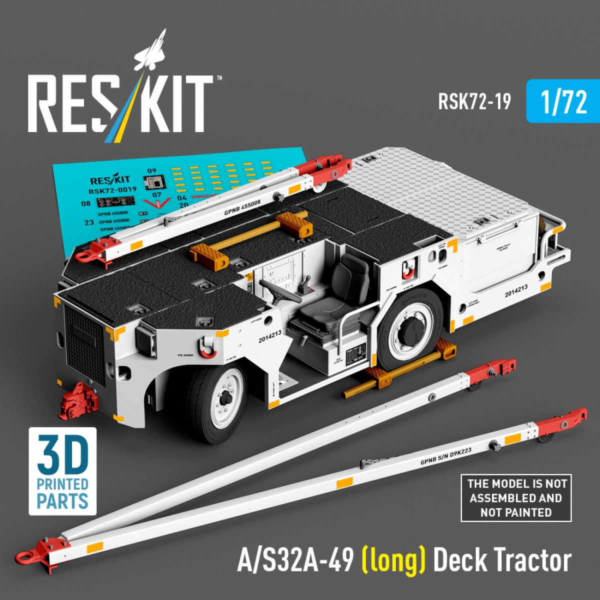 RESKIT RSK72-0019 Tracteur de plate-forme A/S32A-49 (long) (Maquette imprimée en 3D) 1/72 