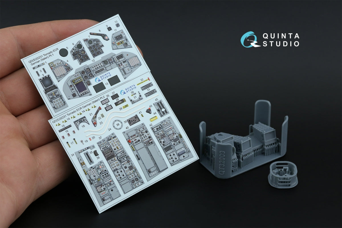 Quinta Studio QDS+32231 Tornado ECR, intérieur imprimé en 3D et coloré sur papier décalcomanie (Italeri) (petite version) (avec pièces en résine imprimées en 3D) 1/32 – Bild 2