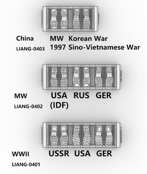 Liang 0403 Maquette imprimée en 3D d&amp;#39;outils d&amp;#39;empreinte de chaussure MW Guerre de Corée (Guerre sino-vietnamienne de 1997) 1/35 – imagen 2
