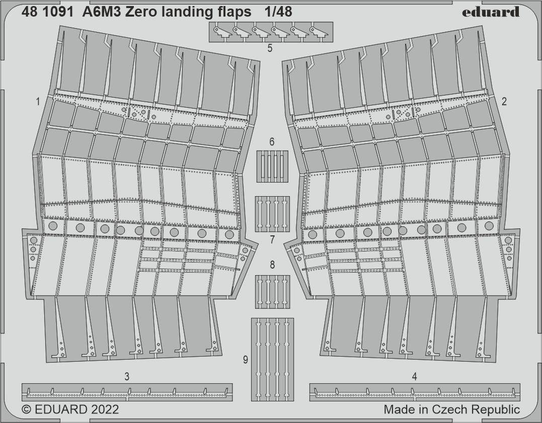 Eduard 481091 Volets d&amp;#39;atterrissage A6M3 Zero EDUARD 1/48