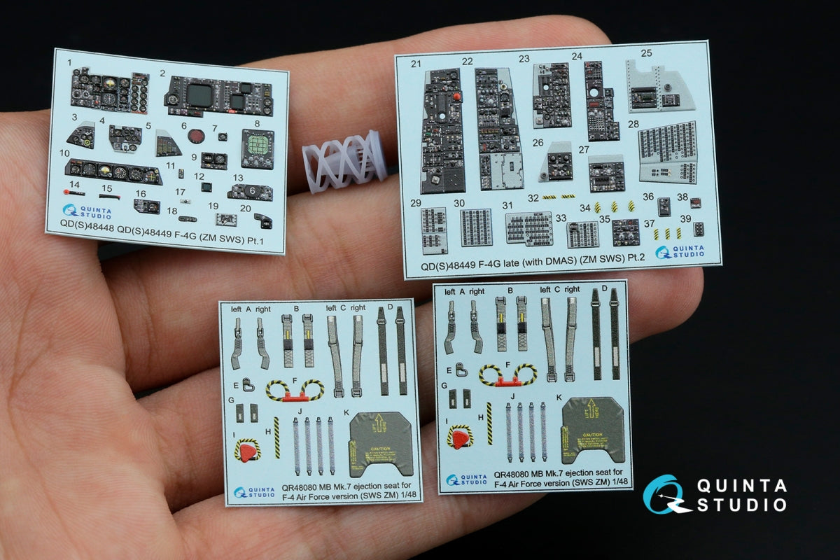 Intérieur imprimé en 3D et coloré sur papier décalcomanie (Zoukei Mura SWS) pour F-4G (version tardive) de Quinta Studio QD+48449 (avec pièces en résine imprimées en 3D) à l&amp;#39;échelle 1/48 – image 2