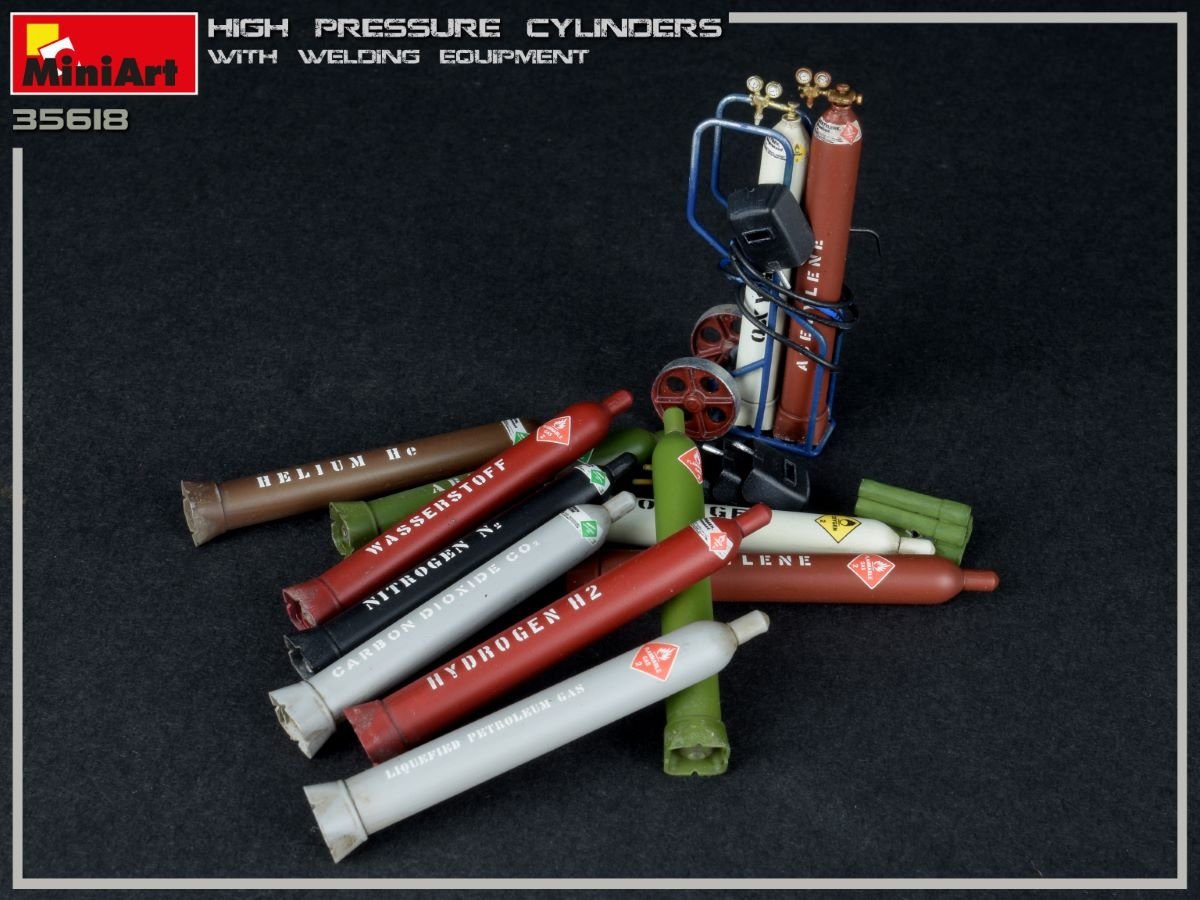 MiniArt 35618 CYLINDRES HAUTE PRESSION AVEC ÉQUIPEMENT DE SOUDAGE 1/35 – immagine 4