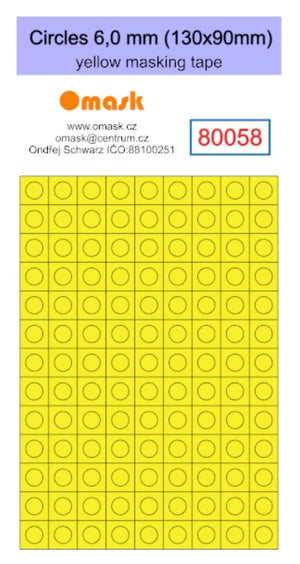 Omask 80058 Circles 6,0 mm (130x90mm) yellow masking tape