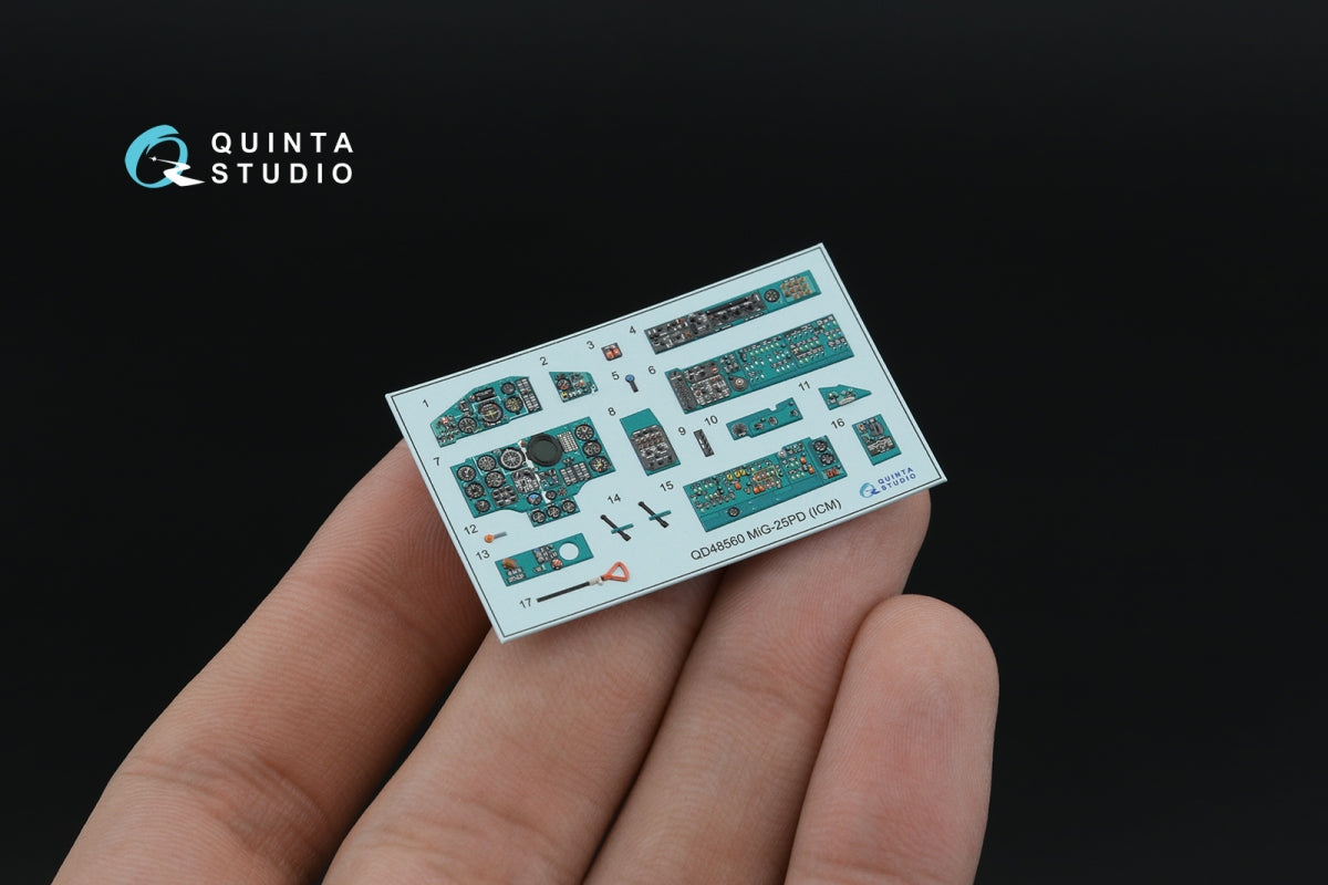 Quinta Studio QD+48560 MiG-25PD Intérieur imprimé en 3D et coloré sur papier décalcomanie (ICM) (avec pièces en résine imprimées en 3D) 1/48 – immagine 2