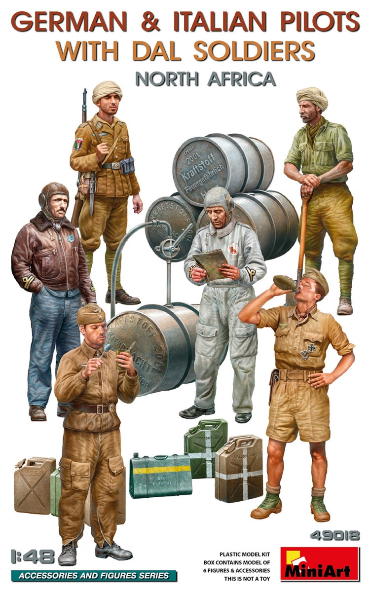 MiniArt 49018 Pilotes allemands et italiens avec soldats DAL Afrique du Nord 1/48