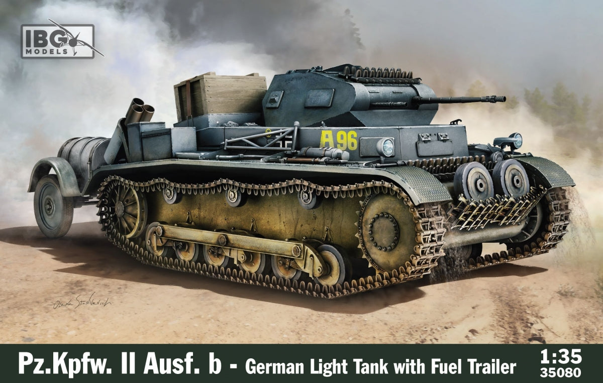 IBG 35080 Pz.Kpfw. II Ausf. b - Char léger allemand avec remorque à carburant 1/35 