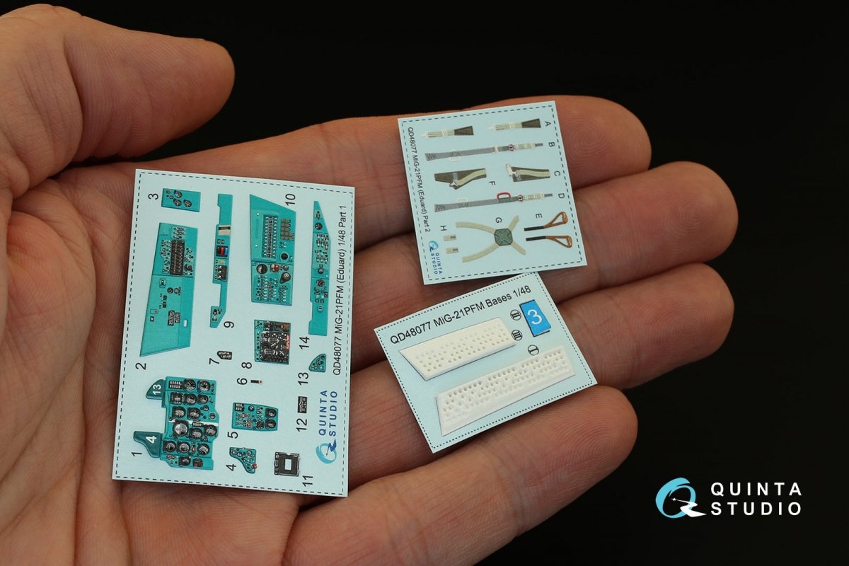 Intérieur imprimé en 3D et coloré sur papier décalcomanie Quinta Studio QD48077 MiG-21PFM (pour kit Eduard) 1/48 – image 2