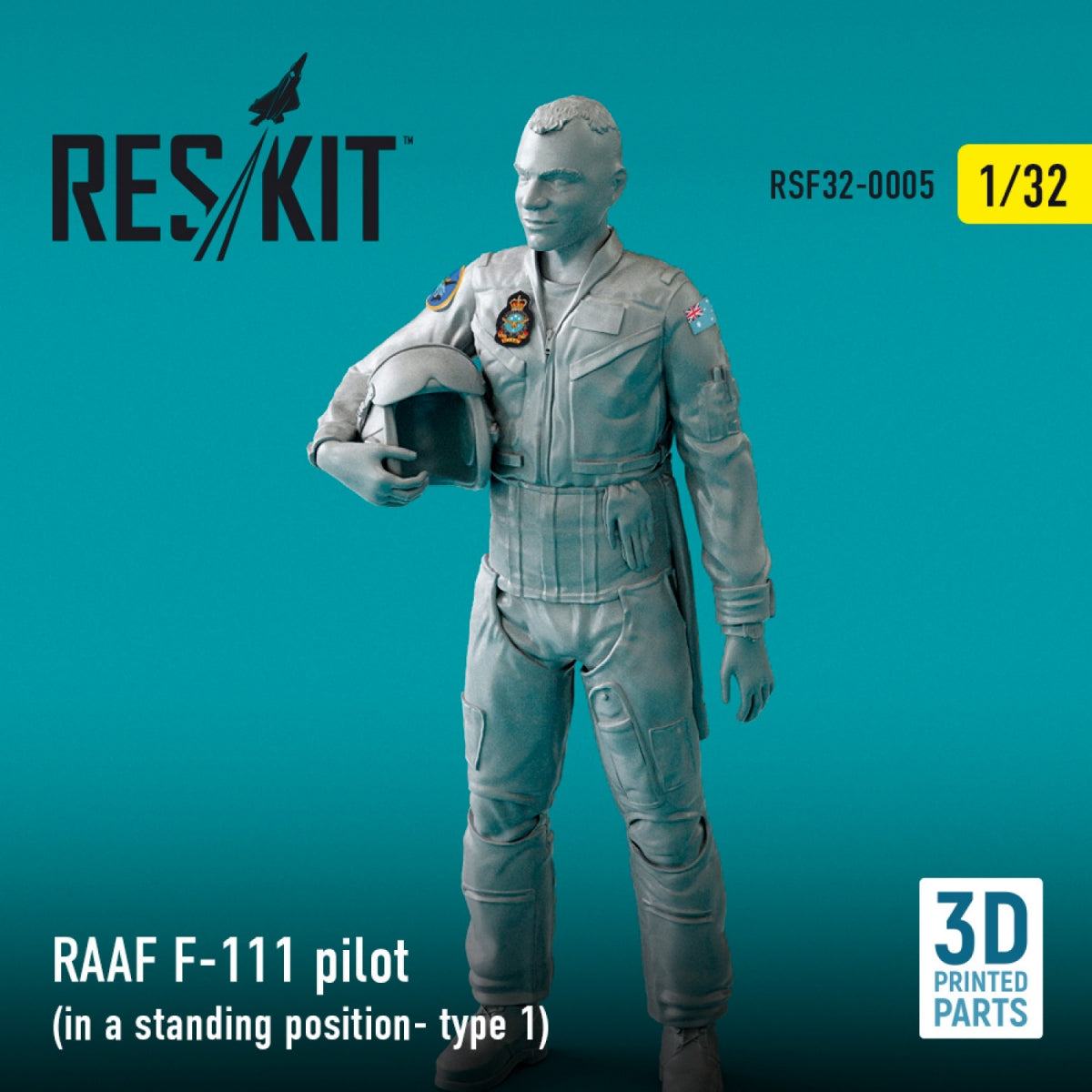 RESKIT RSF32-0005 PILOTE DE F-111 DE LA RAAF (EN POSITION DEBOUT - TYPE 1) (IMPRIMÉ EN 3D) 1/32