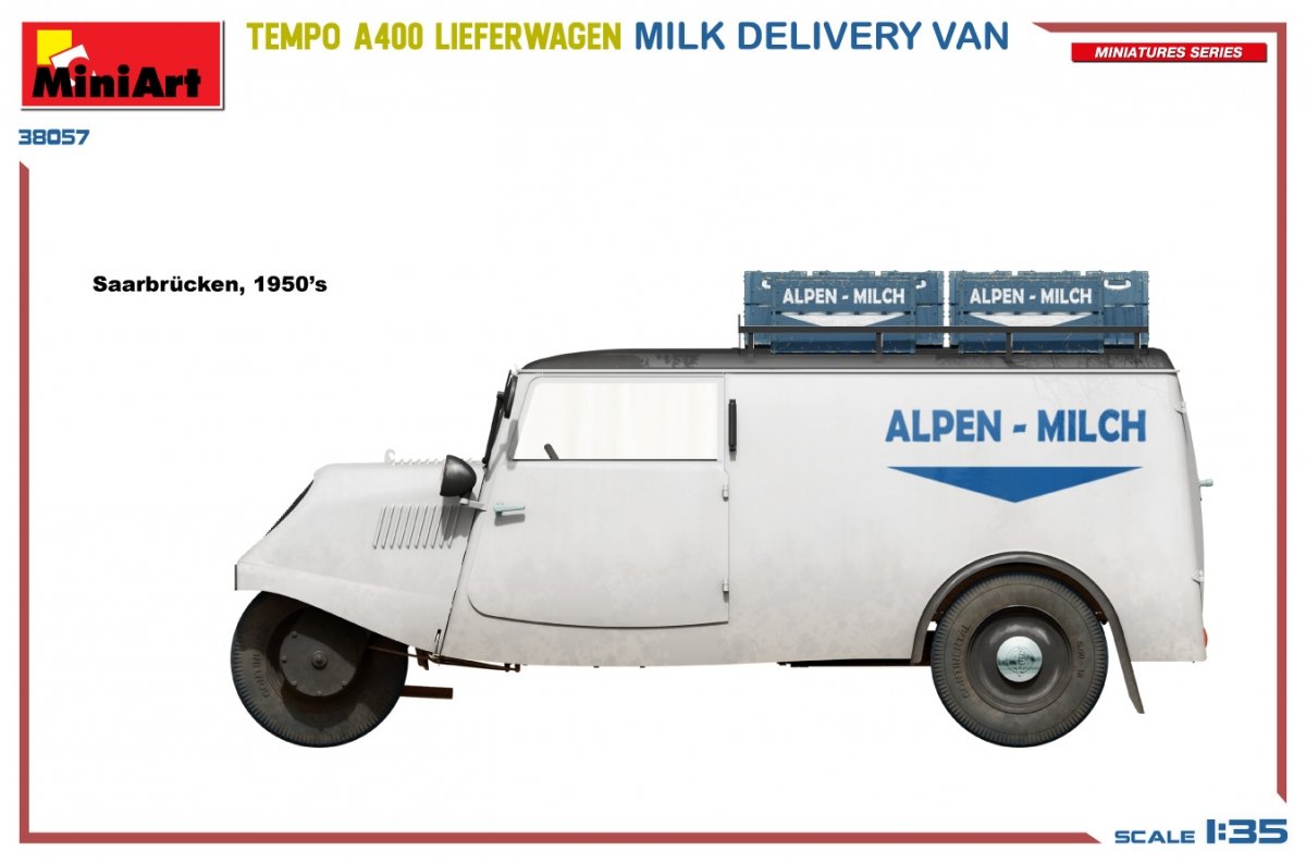 MiniArt 38057 TEMPO A400 LIEFERWAGEN. FOURgon DE LIVRAISON DE LAIT 1/35 – Bild 6