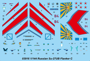 Trumpeter 03916 Russian Su-27UB Flanker C 1/144 – zdjęcie 3