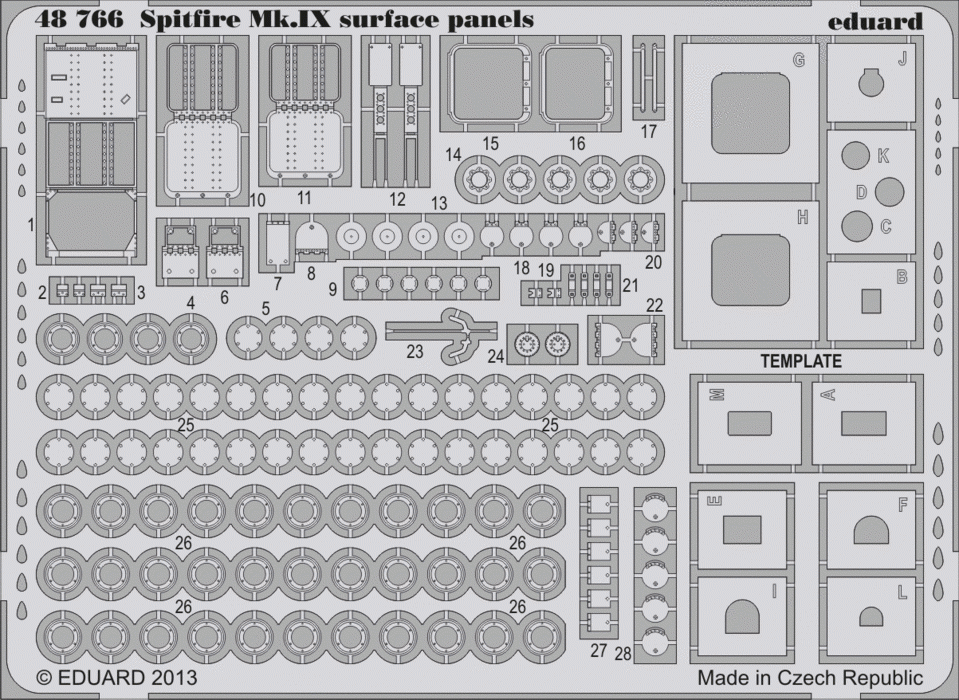 Panneaux de surface Eduard 48766 Spitfire Mk. IX 1/48 EDUARD