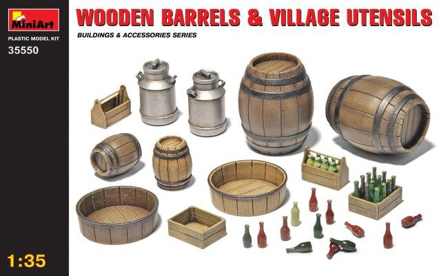MiniArt 35550 Tonneaux en bois et ustensiles de village (1/35)