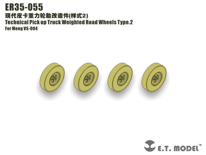 Camionnette technique ET modèle ER35-055, roues lestées type 2 pour Meng VS-004 1/35